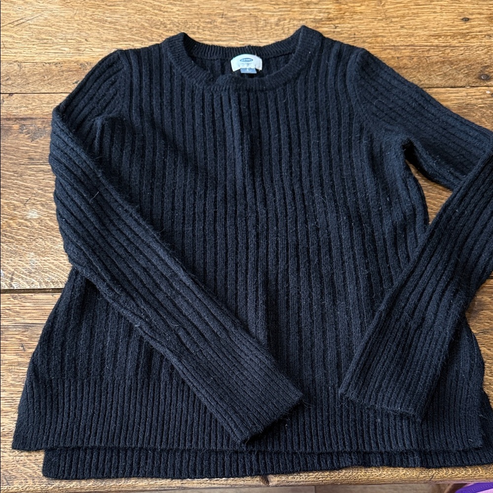Old Navy Black Ribbed Knit Sweater
